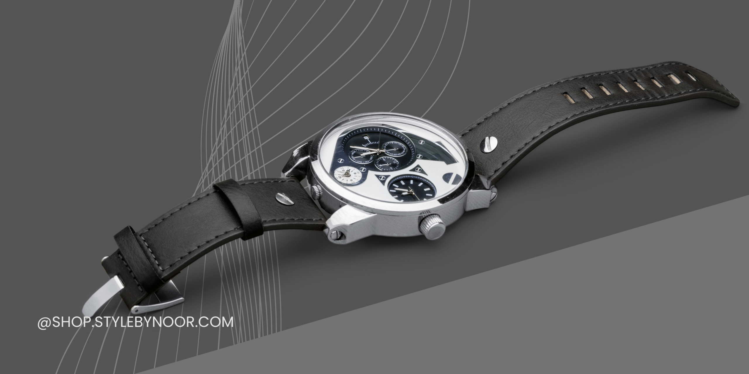 Black White Modern Watch Sale Banner (3)