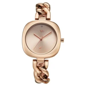 Analog Rose Gold Dial Rose Gold Metal Strap Watch For Girls